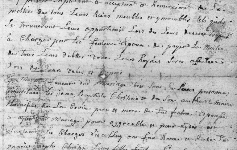 Promesse de mariage VANDELLE-CHRISTIN A L’HUISSIER, Bois-d’Amont 1774